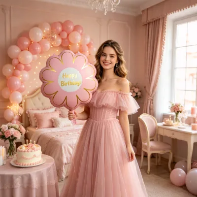 New Design INS Matte Flower Aluminum Foil Balloons for Weddings Birthdays Parties Decor Balloons Can Float in the air