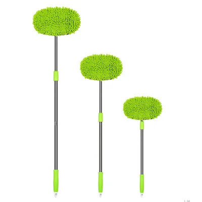 Retractable Three-Section Chenille Aluminum Alloy Car Wash Wax Mop Dust Duster Cleaning Tool