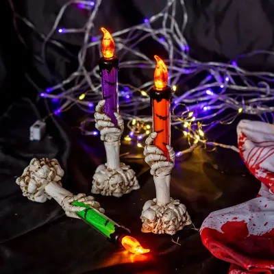Halloween Candle Lamp Decoration Props Skeleton Hand Lamp Halloween Ghost Hand Lamp Creative Ornaments