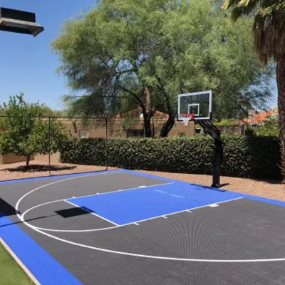 Modular Interlock Plastic Tile System for Mobile Basketball Courts-Events Portable Training Customizable Logo