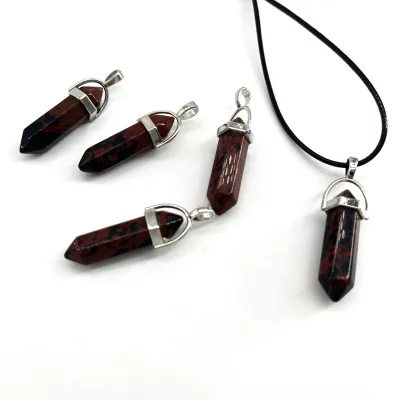 Natural Spiritual Healing Stones Crystal Pendant Wholesale Polished Gemstone Amethyst Hexagon Pendulum