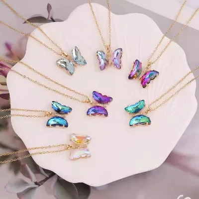 Butterfly Necklaces for Women Gradient Butterfly Trendy FASHION PENDANT Butterfly Pendent Gifts for Women