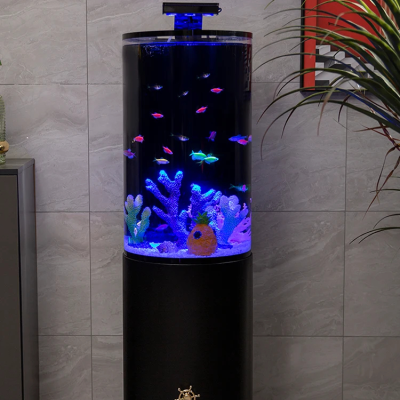 Aquarium Fish Tank for Christmas Factory Direct Sales Modern Style Cylindrical Standing Fish tank Aquarium Jellyfish tank
