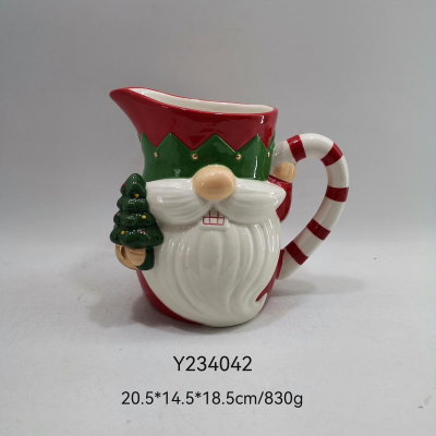 Hand painted ceramic nutcracker shaped pitcher