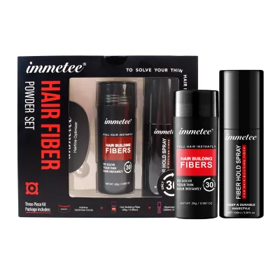 IMMETEE Hair Fiber Custom 15 Color Instantly Thickening Keratin Fiber Powder Hair Building Fibers Set for Bald Thinning Hair