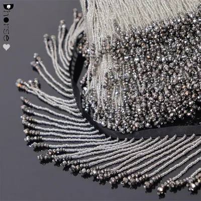 Handmade Custom Sew on 9cm Fringe Beaded Trim for Performance Dress