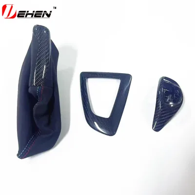 For  F20 F21 F22 F23 M Performance 1 2 Series Parking Brake Handle with Alcantara Boot Carbon Fiber Interior Accessories