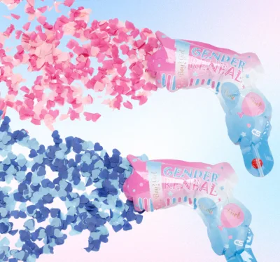 Gender Reveal Confetti Balloon Salute Gun Gender Reveal Confetti Cannon for Baby Shower Gender Reveal Decoration
