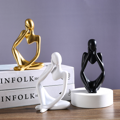 Modern Light Luxury Resin Ornaments Nordic Abstract Figure Sculpture Craft Gifts Home Desktop Decoration Resin Ornaments