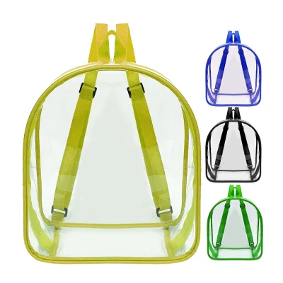 2025 Durable PVC Transparent Children's Back Pack Waterproof Clear Mini Zipper Backpack With Double Shoulder Straps