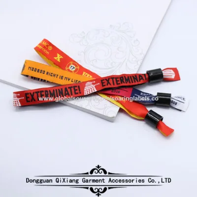 One-time use custom wristband/fabric ribbon festival wristband for party festivals