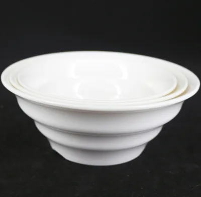 Chinese Style Melamine Bamboo Texture Big Bowl Factory Custom Imitating Ceramic Plastic Large Soup Bowl Porcelain Noodles Bowl