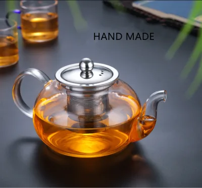 Custom Borosilicate Glass Heat Resistant Reusable Teapot with Teapot Infuser