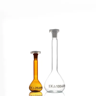 Lab Glassware clear Brown Class a Volumetric Flask Bottles Volumetric Bottles 5-5000ml With Plastic Stopper