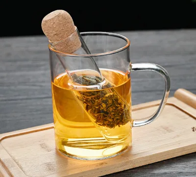 New Drinkware with Lid Infuser Tube for Tea Strainer Filter Glass Universal Glass Borosilicate Material