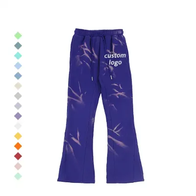 Customize Puff Print Sweatpants Baggy Streetwear Casual Fleece Jogger Flare Sweat Pants Men