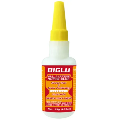 35g BIGLU Super Strong Instant CA Glue for PVC Wood Metal Plastic Rubber Leather DIY Repairs Medium Thick Premium Adhesive