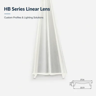 Double Asymmetric Beam Linear Lens for Office Lighting AEF-018 Suspended and Surface Mount LED Profile