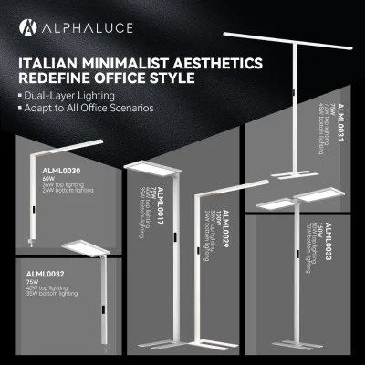 Professional Grade Smart Office Lighting Full Series 60W-180W High-Power Dual-Layer Flicker-Free Illumination White Aluminum