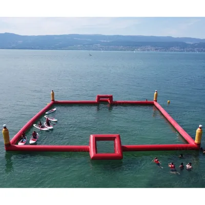 Inflatable Water Polo Pitch with Goal Durable PVC Material Over 500kg Capacity Portable Outdoor Sport Arena
