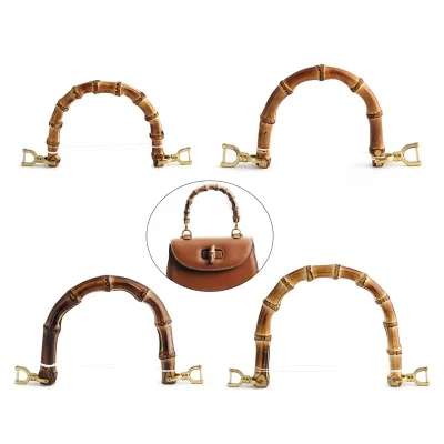 Fashion Bamboo Handle With Buckle Accessories U Shape Handles  for Women Handbags/ Purse DIY Bags Parts Accessories