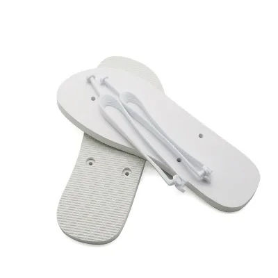 2025 Hot Selling Blank Flip Flops for Sublimation Printing Heat Transfer Slippers White Top Rubber Sole Beach Sandals