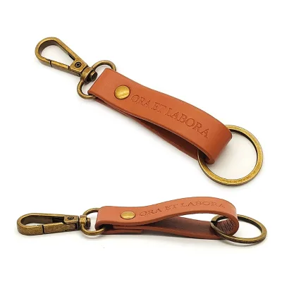 Bulk Leather Keychains Accessories Car Fashion Pu Keychain Decorative Custom Designer Leather Tassel Keychain with Embossed logo