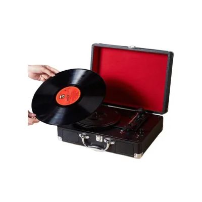 Old Portable Record Player Burning USB Turntable BT Wireless Record Player Retro Phonograph Vinyl Record Player