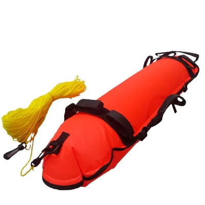 Customized Logo Orange Reflective Strip D-Rings Freediving Buoy Spearfishing Diving Signal Board Flag Inflatable Float