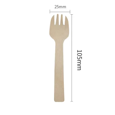 Wooden Cutlery Disposable Spork Wood Food Fruit Picks Customized