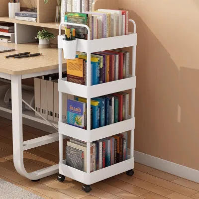 Household Rolling Cart Living Room Under the Table Mobile Rolling Utility Storage Metal Trolley