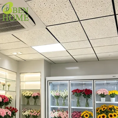 Modern Mineral Wool Ceiling Tile with Soundproof Feature for Hotel and Office Use Ceiling Grid Installation