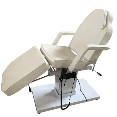 2022 Hot Sale White Electric Heated Beauty Bed Luxury Beauty Salon Furniture Massage Table Bed Chair
