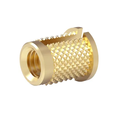 CNC High Precision Parts High Quality Threaded Insert Nuts Press-in Knurled Nut with Slot Threaded Insert for Plastic ABS PP