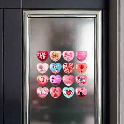 Custom 3D Heart-Shaped Magnetic Sticker Valentine's Day Gift Personalized Refrigerator Magnet to Commemorate the Special Day