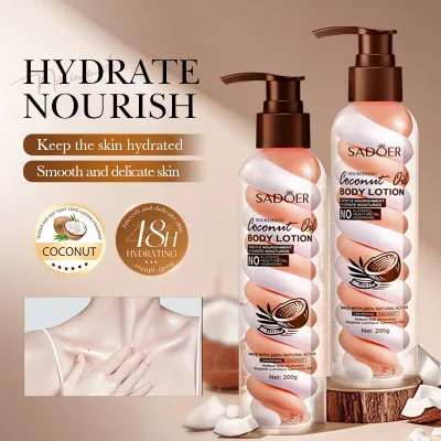 Body Lotion for Coconut Oil Nourishing Moisturizer with Cotton Candy Fragrance 200g for Autumn/Winter All Skin Types