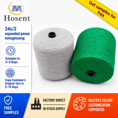 Stock Bulky Genuine Expanded True Sanqi Yarn 24S/2 Bleached for Fluffy Fall/Winter Sweaters; Ready-to-Ship Garment Yarn Directly