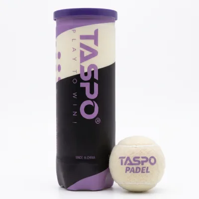 Taspo Padel Balls 3 Pack Pressurized FIP Approved High Visibility Felt Custom Logo Printing Low MOQ Wholesale Factory Direct