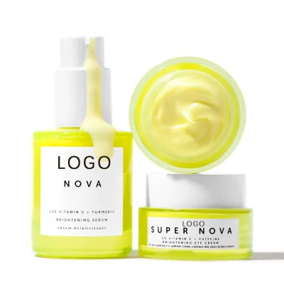 Hanlinger 5% Vitamin C + Caffeine Eye Cream OEM Private Label Anti-Aging Anti-Wrinkle Brightening Vegan Ingredients