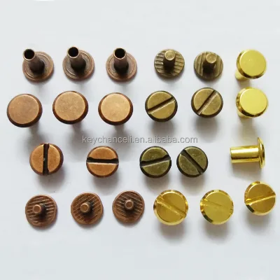 Antique Brass Bronze Male Female Rivet Screw Flat Head Hollow Metal Rivet for File Folder
