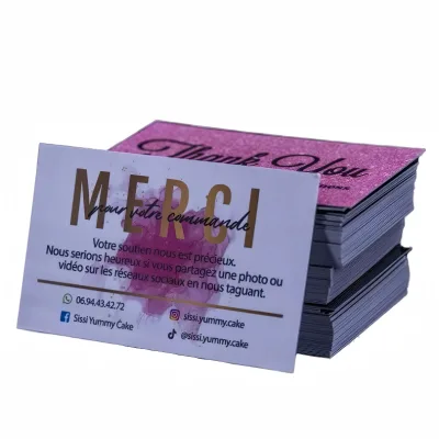 Artisan Gold Spark Custom Business Card 300gsm Art Paper Film Lamination Gold Foil Stamping Luxury Small Business Stationery