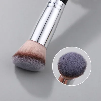 Foundation Brush Private Label Makeup Tool Eco-Friendly Glitter Black Wood Handle Vegan Hair Luxury Cosmetic Brushes