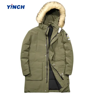 LAYENNE New Men's Parkas Winter Medium-long Removable Hooded Fur Collar Men's Plus Size Coat Thicken Outdoor Fleece Winter Jack