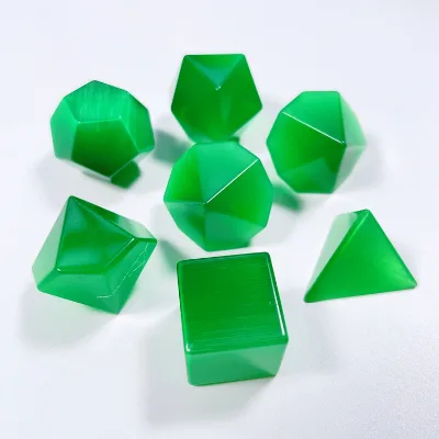 Huiying Factory Hot Sale Polished Synthetic Green Color Opal Dice Set For Collection Crafts
