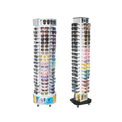 Acrylic Eyeglass Display Stand, Sunglasses Floor Display with Mirror