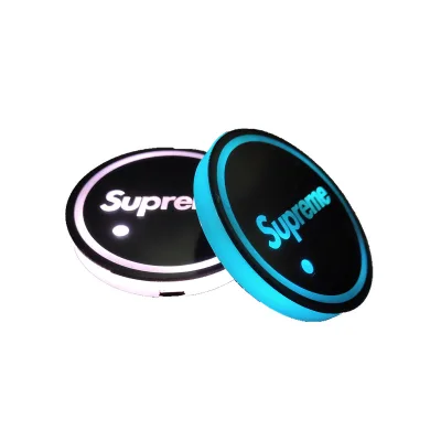 New RGB LED Car Cup Holder Mats Drink Coasters Universal Fitment IP65 Waterproof 12V-24V Auto Interior Atmosphere Light