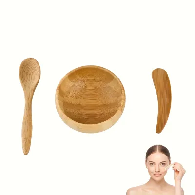 Eco-Friendly Disposable Wood Mini Bowl with Custom Logo 3cm Natural Wood for Spa & Salon Skincare Use