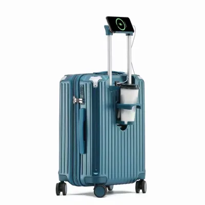 Trending Unisex PC Spinner Wheel Luggage Hard Shell Travel Suitcase with TSA Lock Metallic Carry on Sets for Outdoor Travel