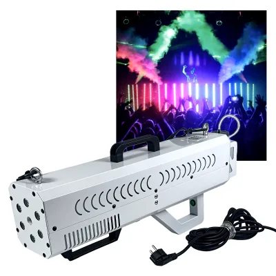 RGB LED 1500W Electric Handheld Portable Steel Smoke Fog Gun 5-6M Spraying Distance 30min Operating Time 110V-240V 1-Year