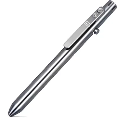 JXT Manufacturer Customized Titanium Bolt Action Tactical Pocket Short Pen Non- Grip EDC Emergency Survival Bag Office